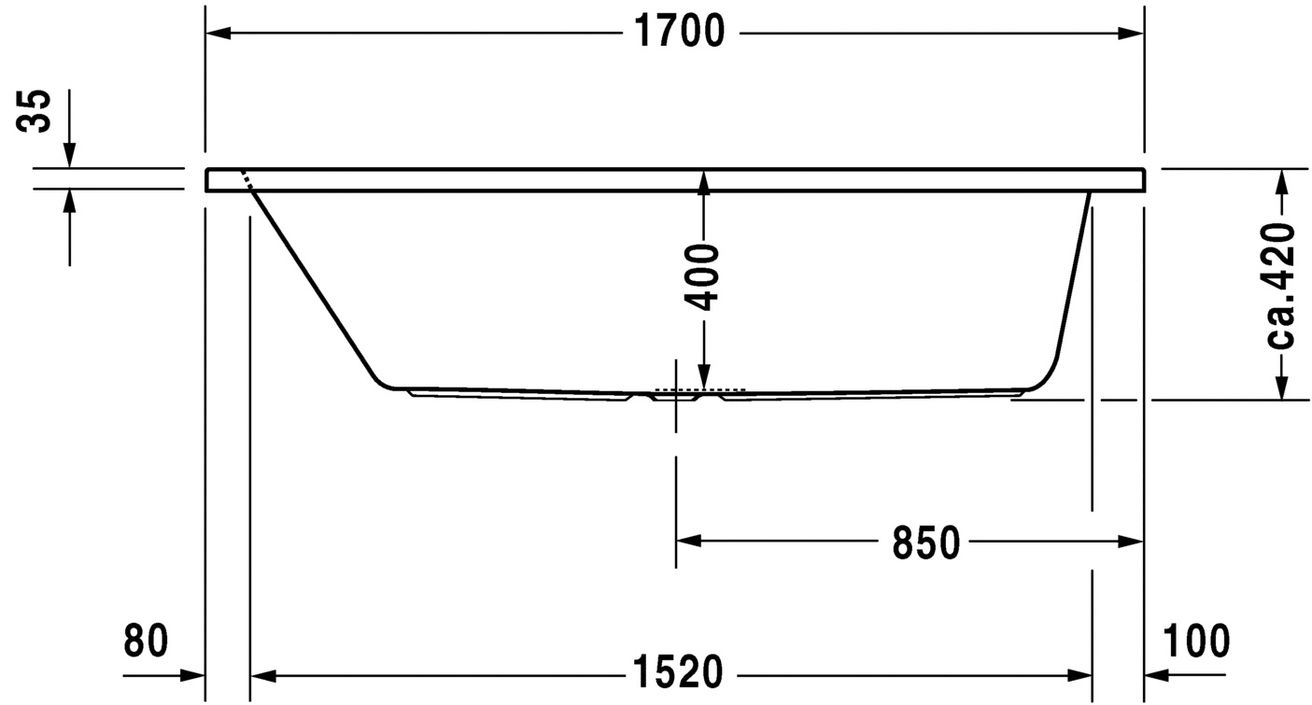 Duravit D-Code Vaňa 170 x 70 cm, biela 700097000000000 - galéria #2