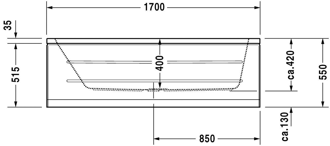 Duravit D-Code Vaňa 170 x 70 cm, biela 700097000000000 - galéria #4
