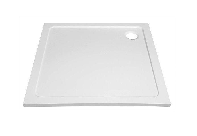 Aqualine Tecmi Sprchová vanička z liateho mramoru, štvorcová 90x90x3 cm PQ009 - galéria #1