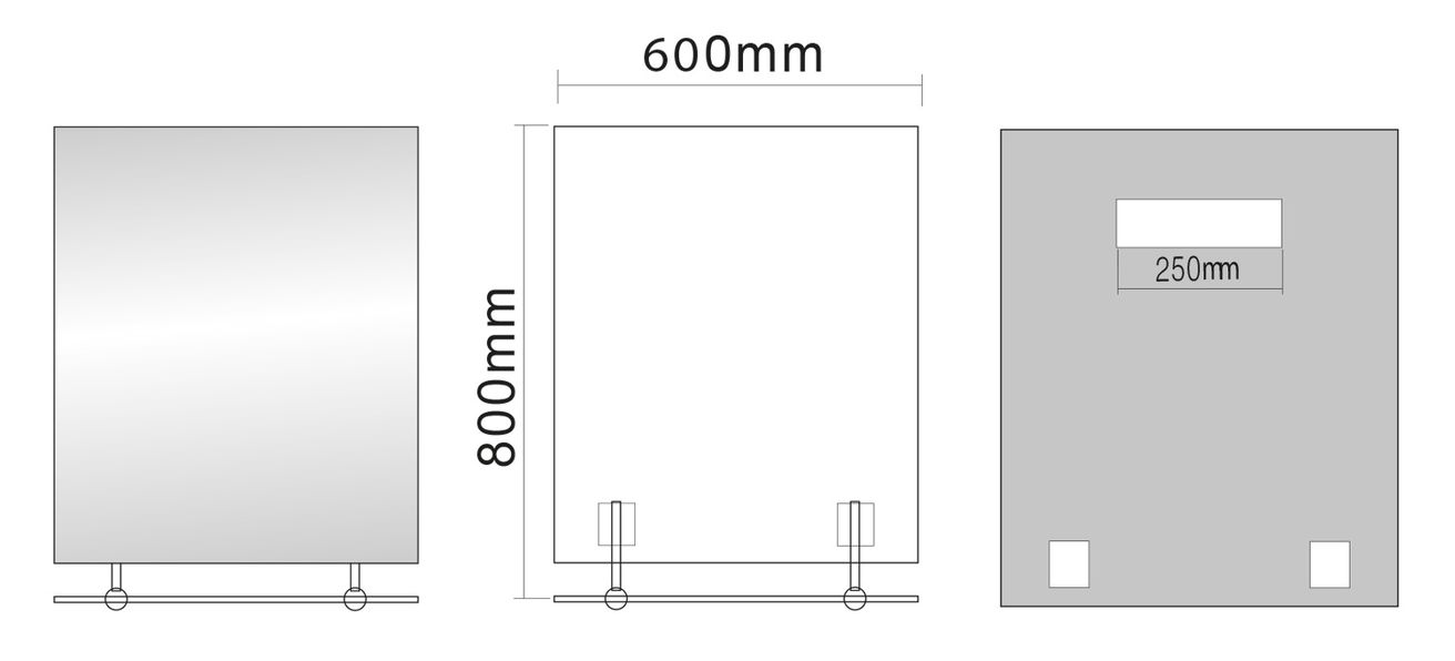 Sapho Wega Zrkadlo 60x80 cm s policou 60092-6 - galéria #3