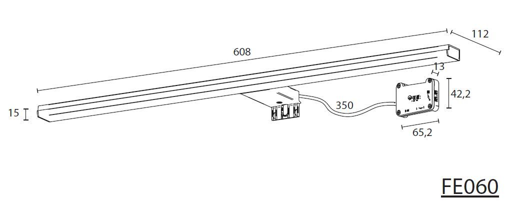 Sapho Felina SAS611 Kúpeľňové LED osvetlenie 60,8 cm, chróm - galéria #5