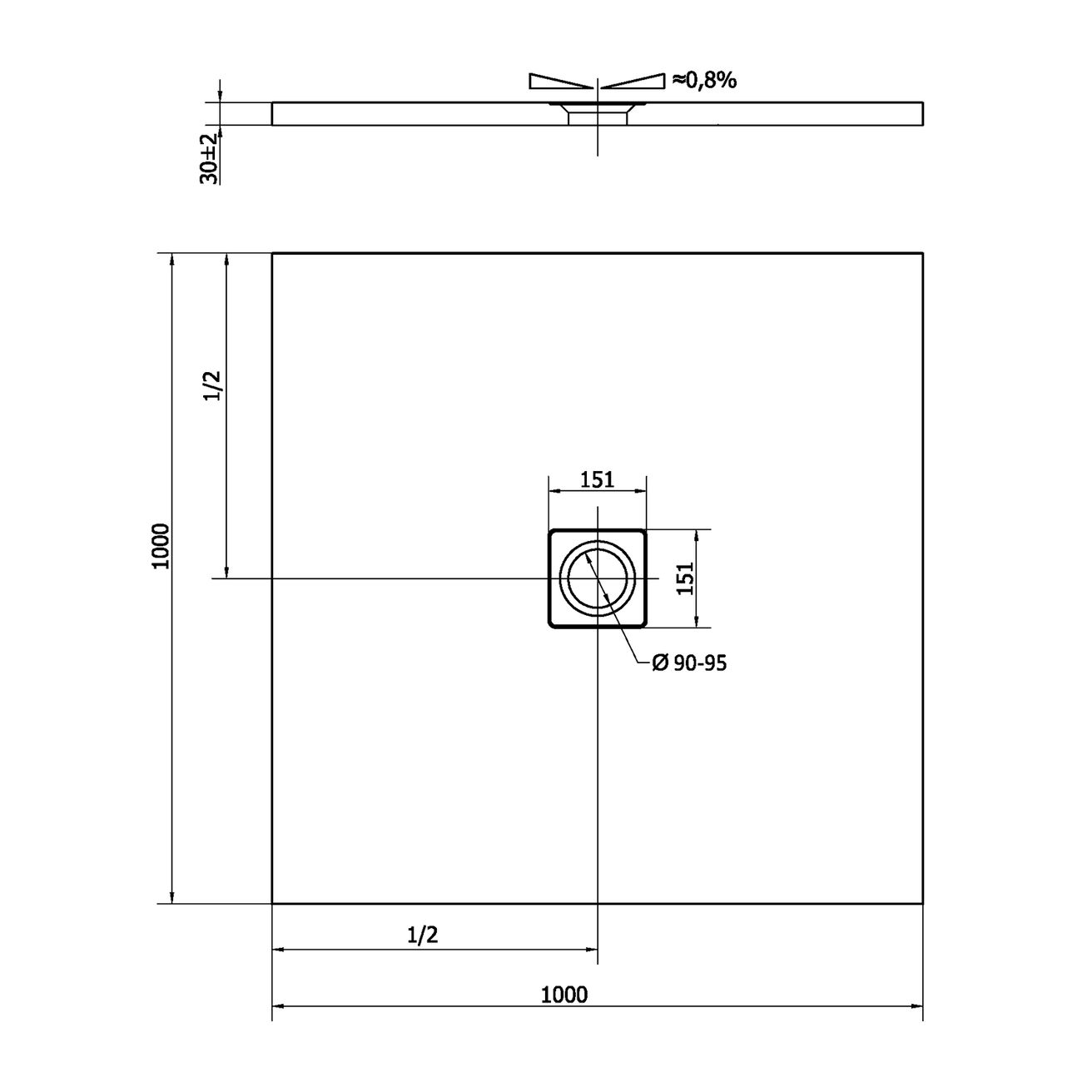 Polysan Flexia Vaňa z liateho mramoru 100x100x3 cm 71552 - galéria #2
