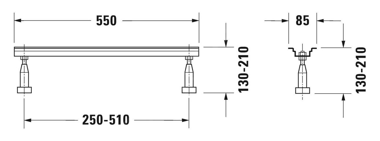 Duravit Nožičky pre vane a sprchové vaničky, 3 ks 790105000000000 - galéria #1