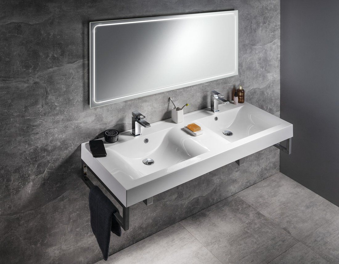Zrkadlo Sapho Gemini 160x55 cm s LED osvetlením, GM160 - galéria #1