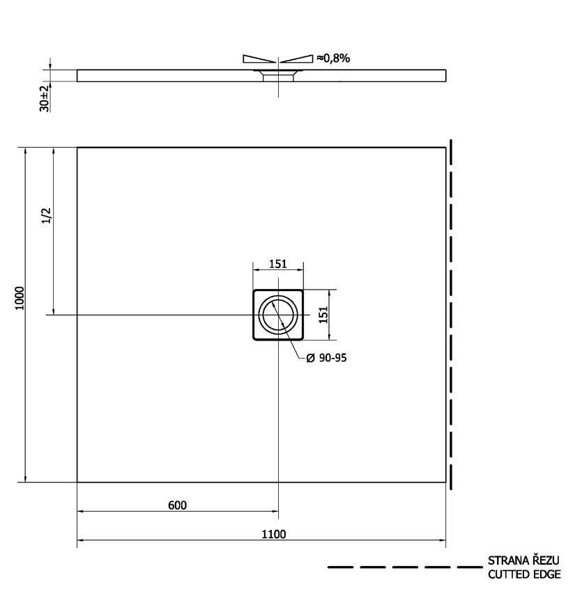 Polysan Flexia Vaňa z liateho mramoru, 110x100x3 cm 72922 - galéria #3