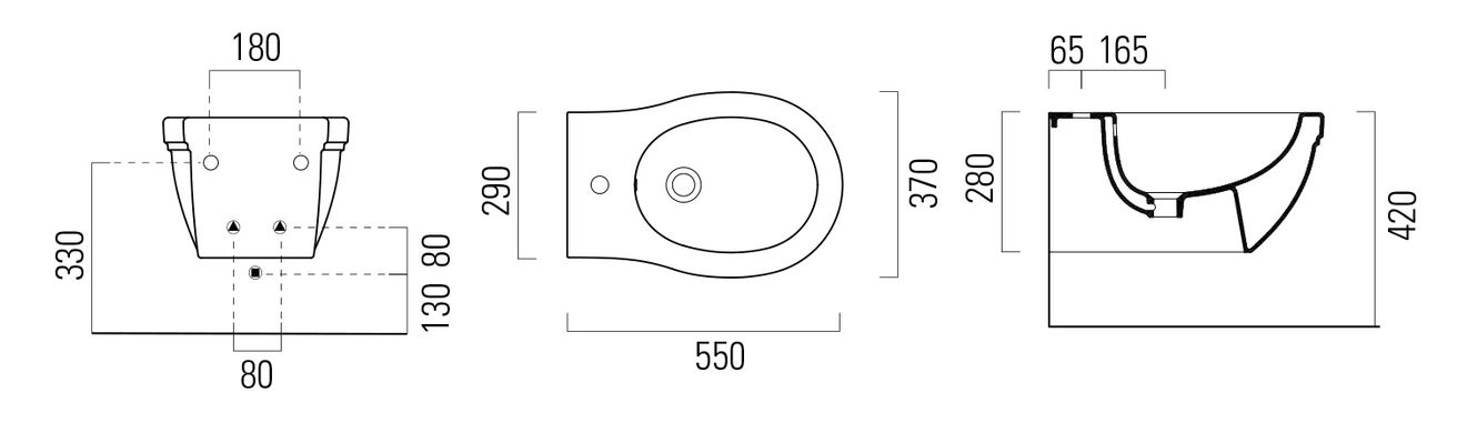 GSI Classic Závesný bidet ExtraGlaze 37x55 cm, biely 8765111 - galéria #3