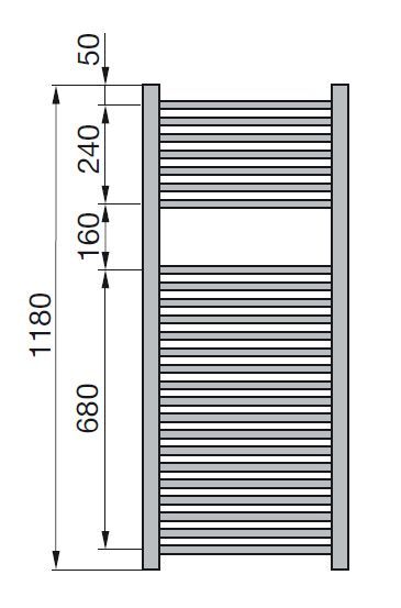 Zehnder Impa IMPC-120-050 Radiátor kombinovaný, 50x118cm, chróm - galéria #3