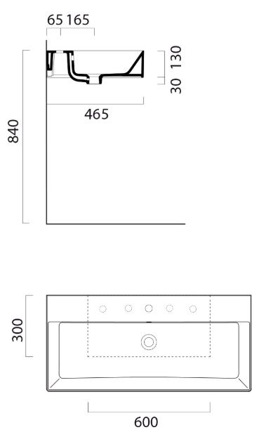 Gsi Kube X Umývadlo 100 x 47 cm s dvoma otvormi, biele 9423211 - galéria #8