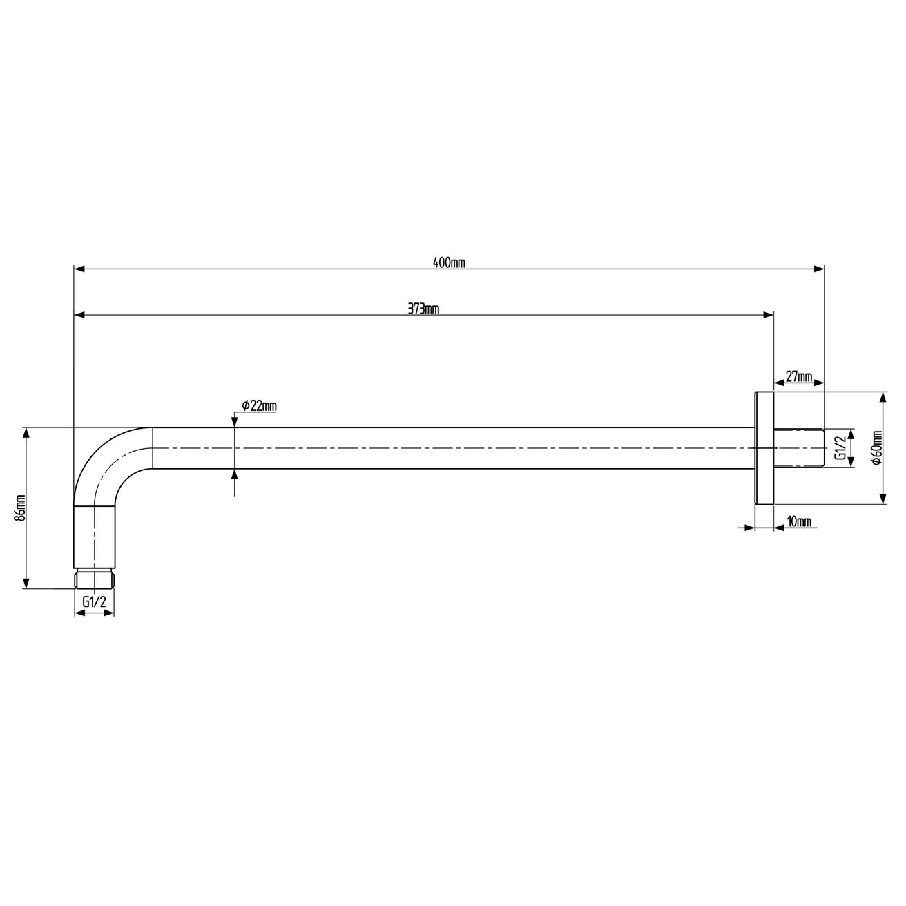 Sapho Sprchové rameno 40 cm, čierne matné SL103 - galéria #1