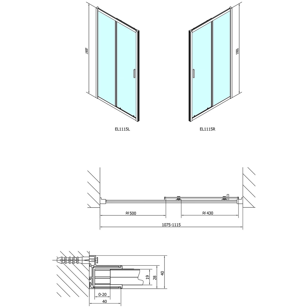Polysan Easy Posuvné sprchové dvere 110 cm, číre sklo EL1115 - galéria #1