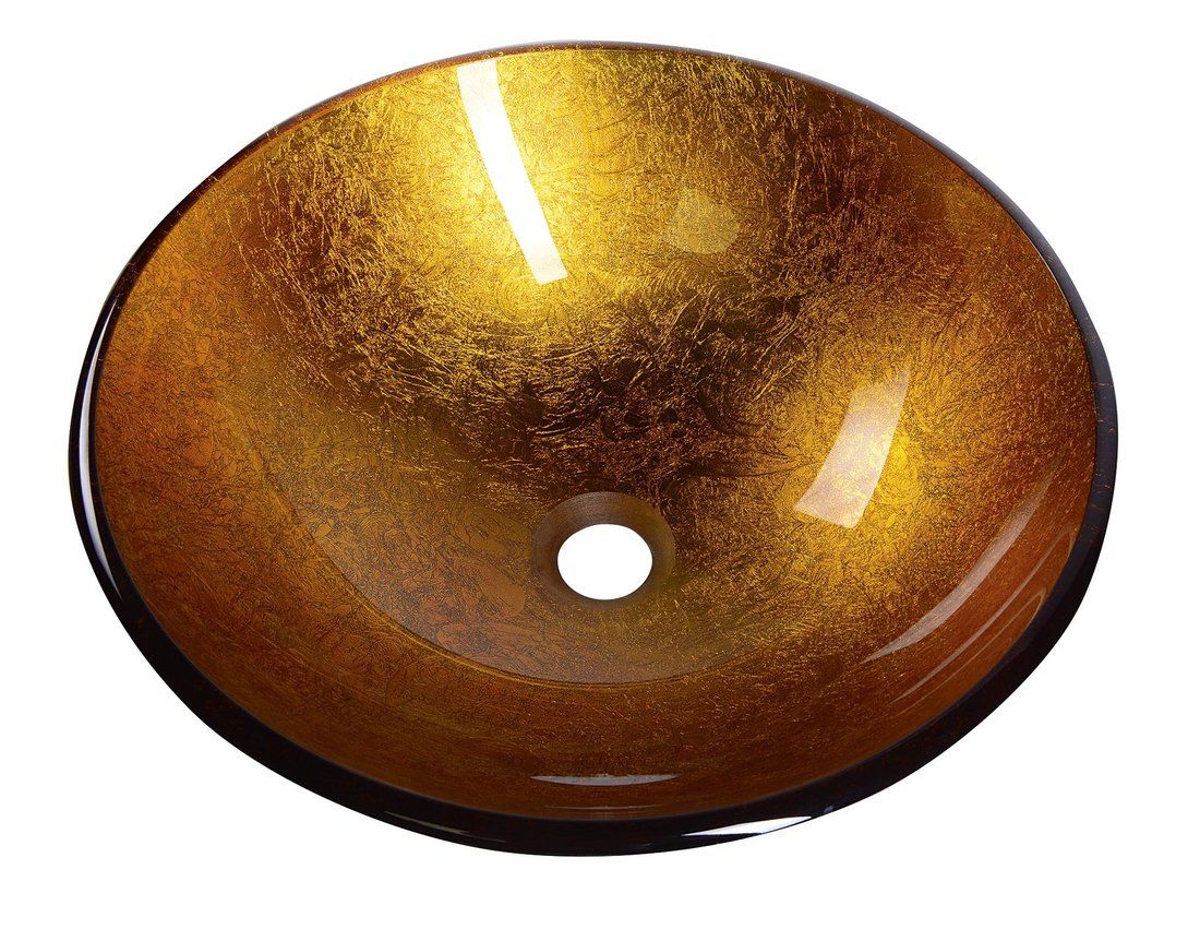 Sapho Ago Sklenené umývadlo priemer 42 cm, zlato-oranžová 2501-19 - galéria #1