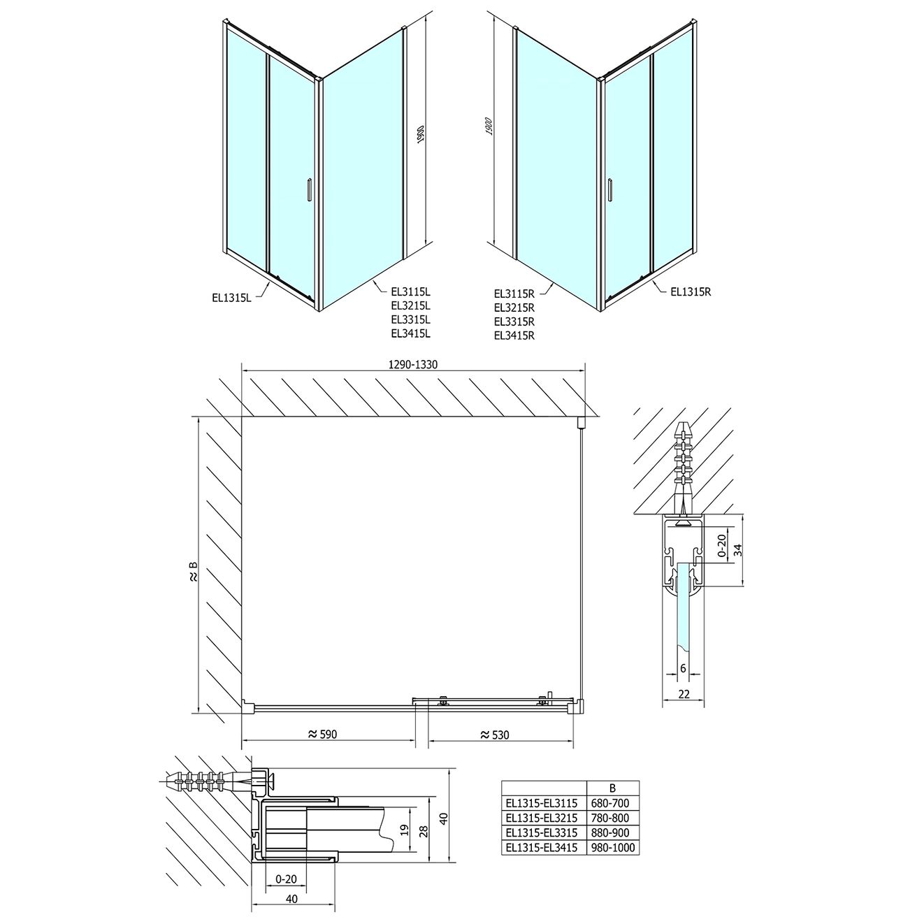 Polysan Easy Posuvné sprchové dvere 130 cm, číre sklo EL1315 - galéria #2