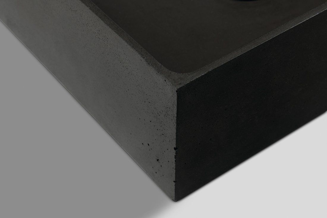 Sapho Formigo Umývadlová misa betónová 47,5x13,5x36,5 cm, vrátane odtoku, antracit FG016 - galéria #4