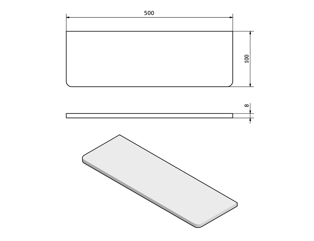 Sapho Police 50x10x0,8 cm, číre sklo 23481 - galéria #1