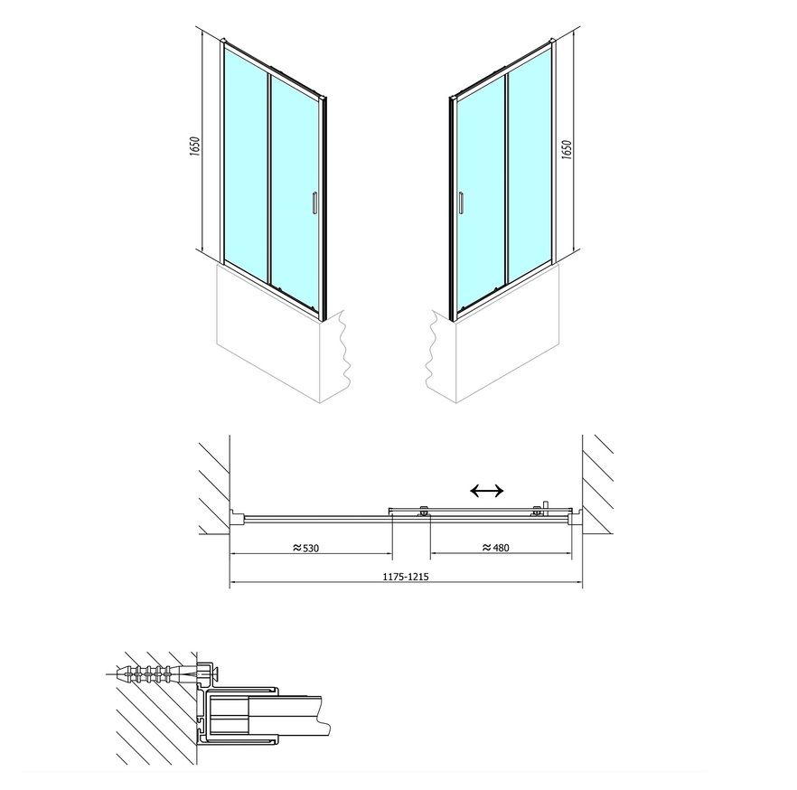 Polysan Hlboké sprchové dvere 120 cm, číre sklo, ľavé/pravé - galéria #5