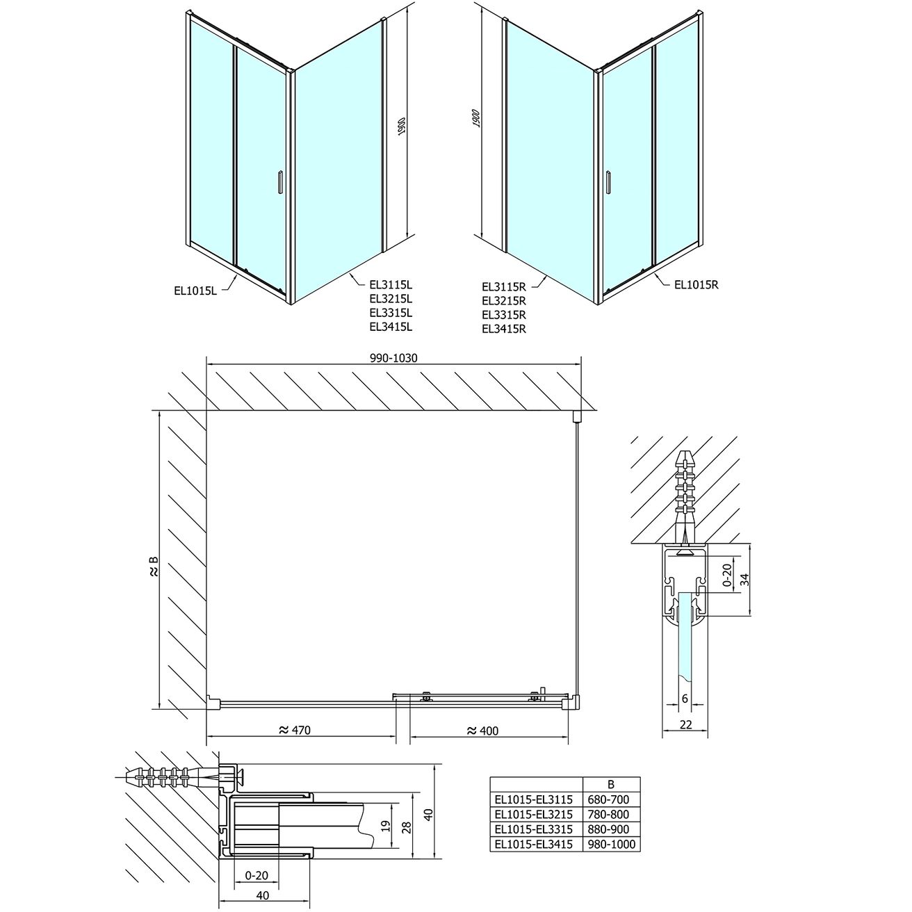 Polysan Easy Sprchové dvere posuvné 100 cm, číre sklo EL1015 - galéria #2