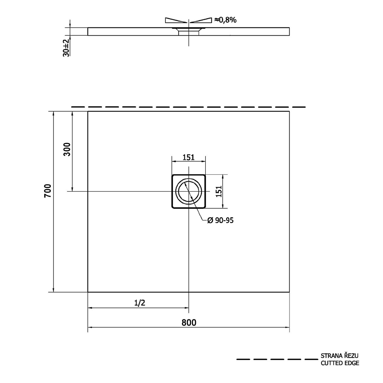 Polysan Flexia Vaňa z liateho mramoru, 80x70x3 cm 11241 - galéria #1