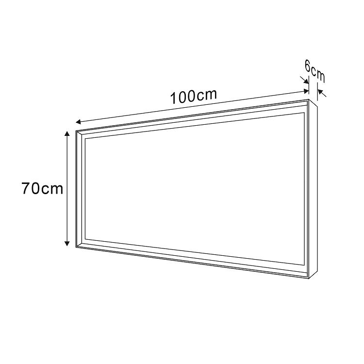 Sapho Sort Zrkadlo 100 x 70 cm s LED podsvietením, čierny mat ST100 - galéria #4