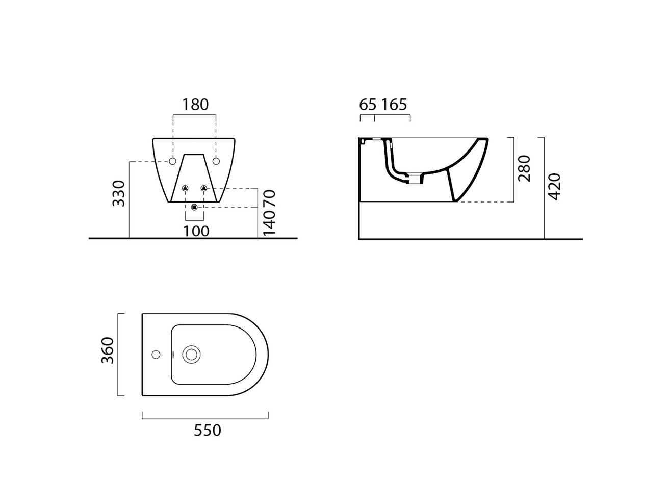 Závesný bidet GSI Pura 55x36 cm, ExtraGlaze 8865111 - galéria #1