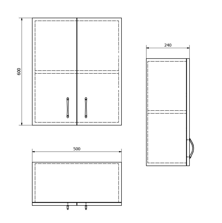 Aqualine Simplex Eco Horná skrinka 50 x 60 cm, biela matná SIME530 - galéria #6