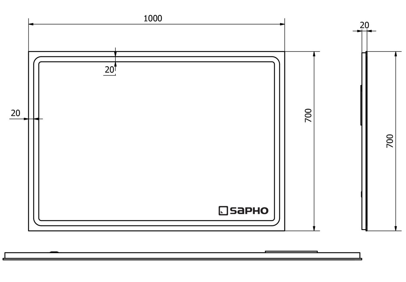 Zrkadlo Sapho Gemini 100x70 cm s osvetleným okrajom LED, GM100 - galéria #5