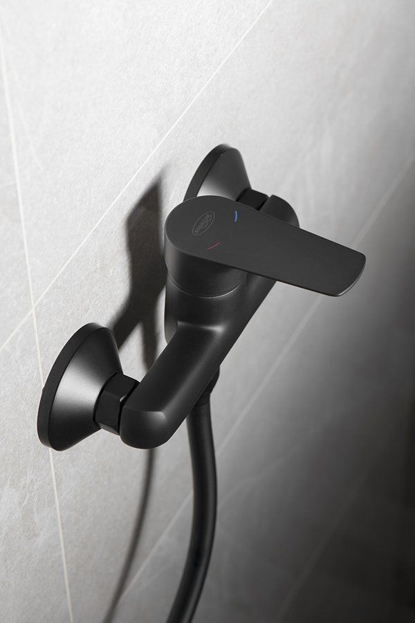 Aqualine Lotta Nástenná sprchová batéria, rozteč 150 mm, čierna LT611B - galéria #1