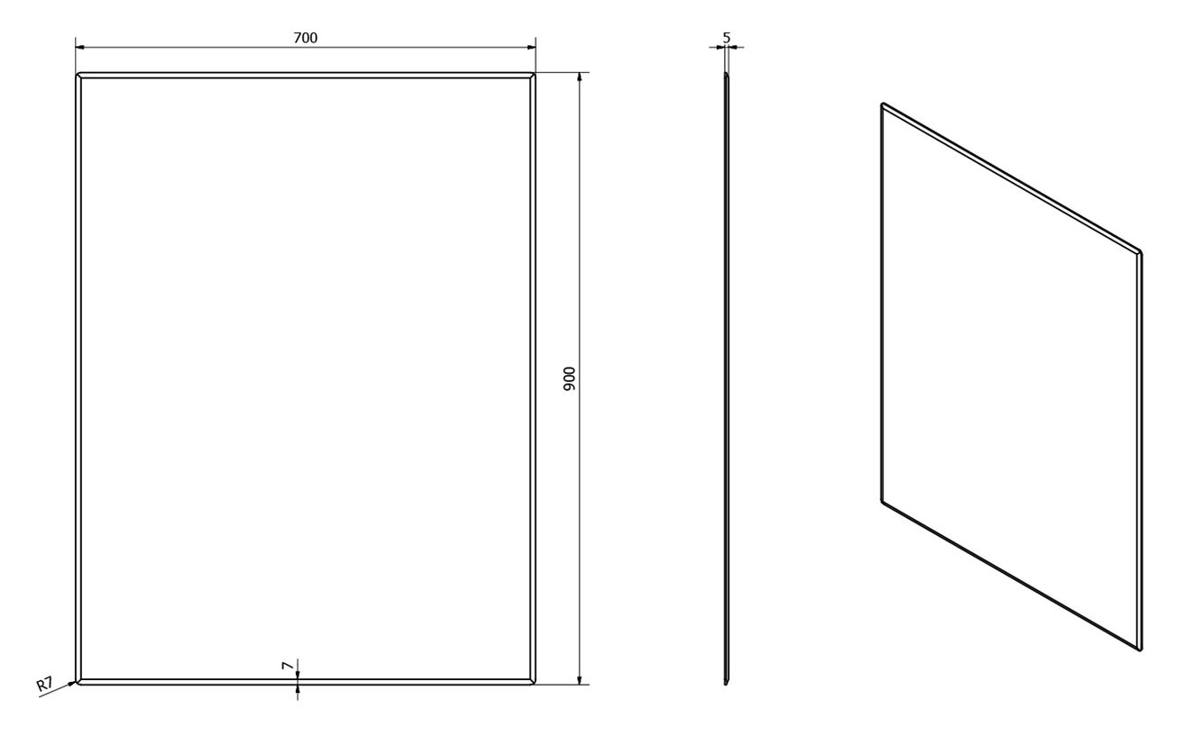 Zrkadlo Sapho Accord 70x90 cm, zaoblené rohy MF444 - galéria #3