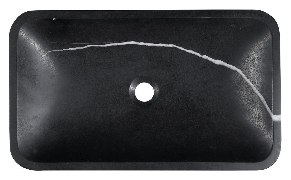 Umývadlo Sapho Block Stone 60x11x35 cm, čierne matné Marquin 2401-39 - galéria #2