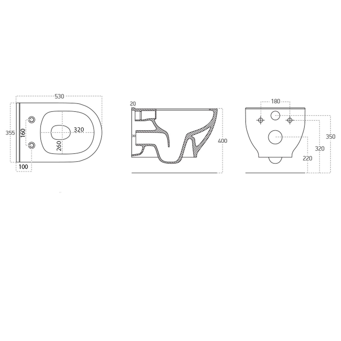 Sapho Brilla CleanWash Závěsné WC s bidetovou sprškou Rimless, bílá 100612 - galéria #8
