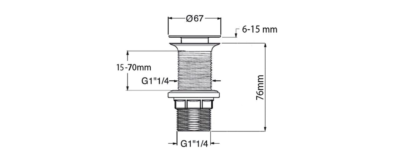 Sapho Dalma Umývadlová zásuvka 5/4" Click/Clack, grigio MM713 - galéria #2