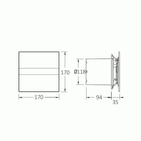 Ventilátor Cata E120 G, biely - galéria #3