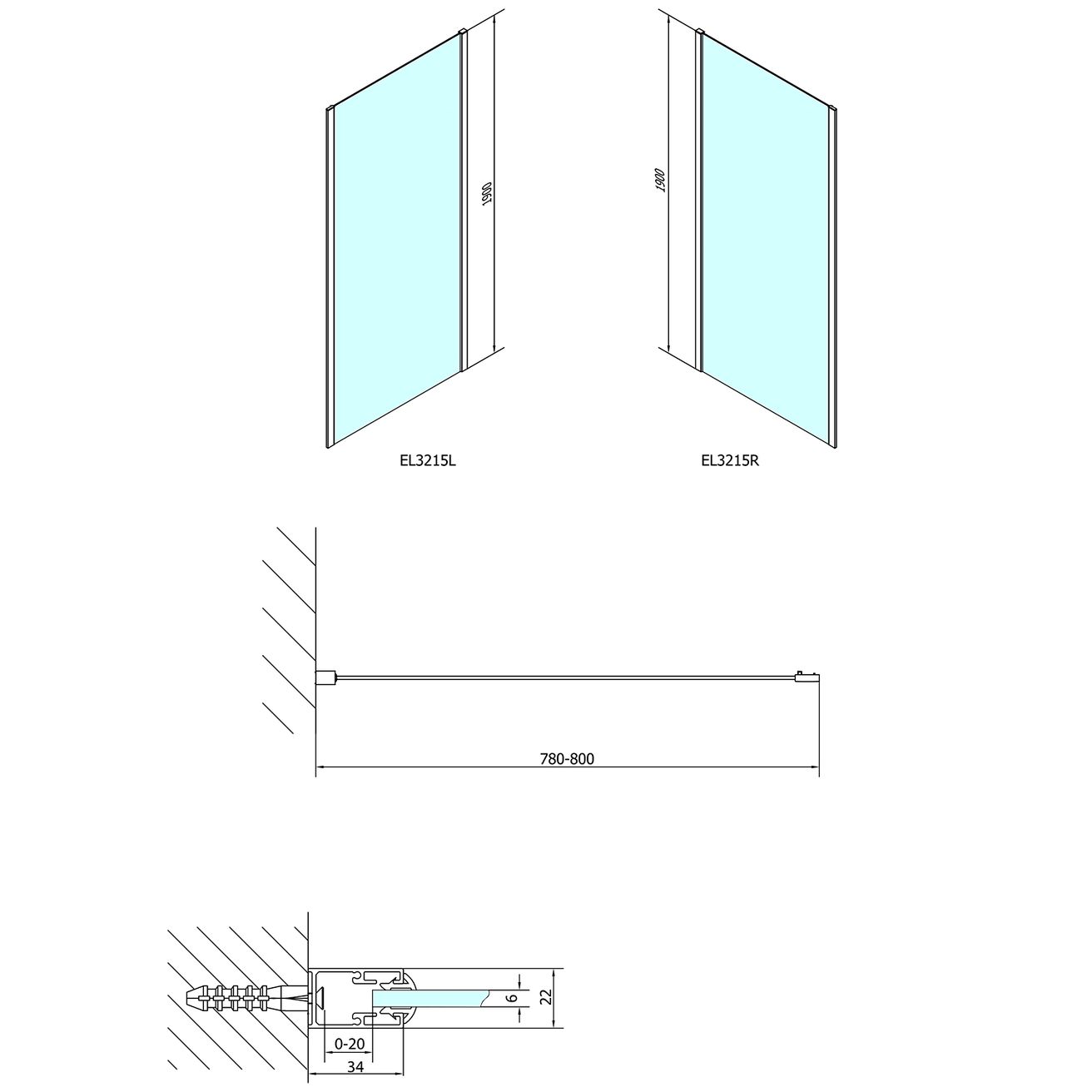 Polysan Easy Bočná stena 80 cm, číre sklo EL3215 - galéria #1