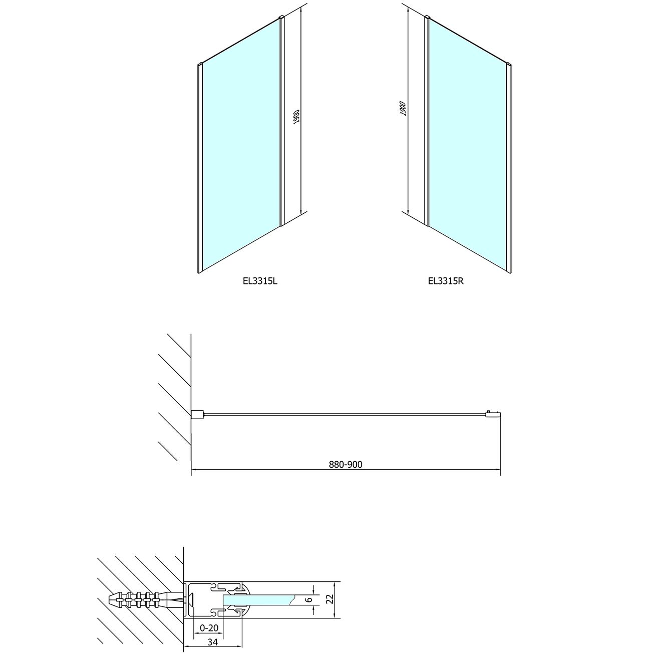 Polysan Easy Bočná stena 90 cm, číre sklo EL3315 - galéria #1