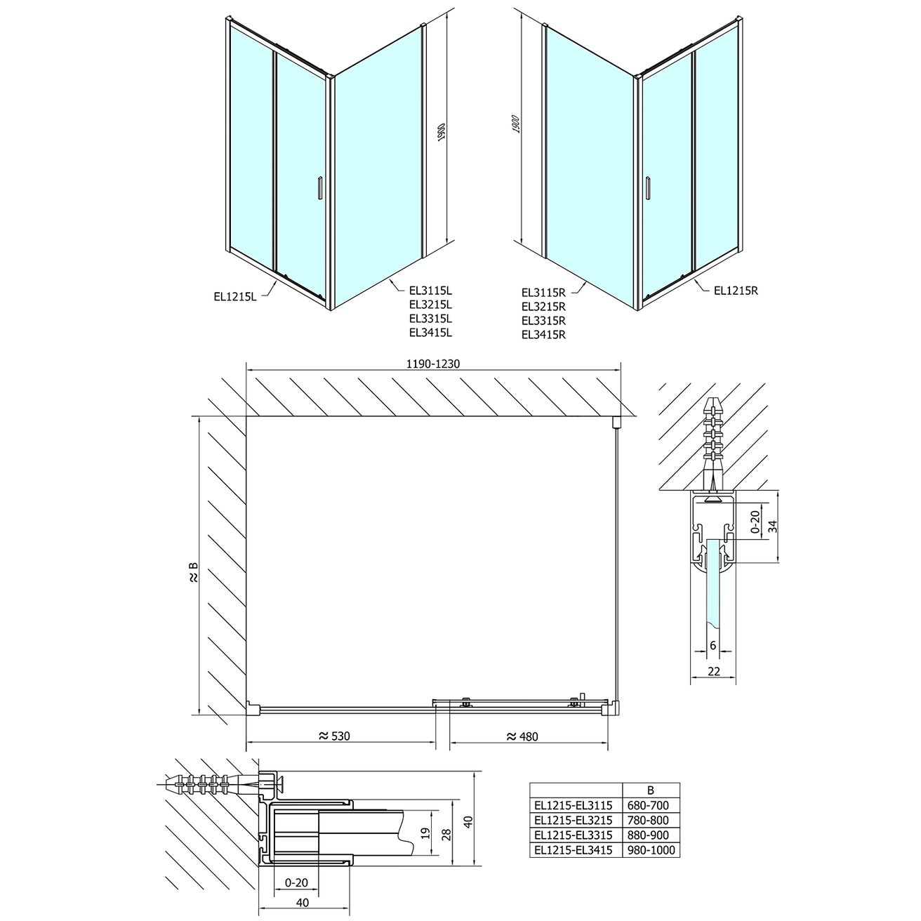 Polysan Easy Posuvné sprchové dvere 120 cm, číre sklo EL1215 - galéria #2