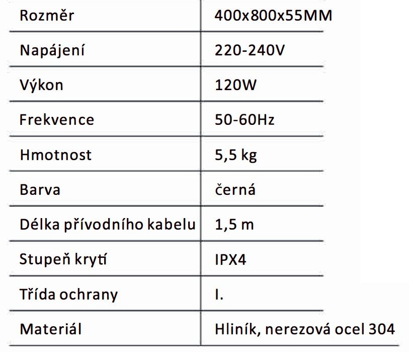 Sapho Elmis EB430 Elektrický sušiak uterákov 40x80 cm, matná čierna - galéria #5