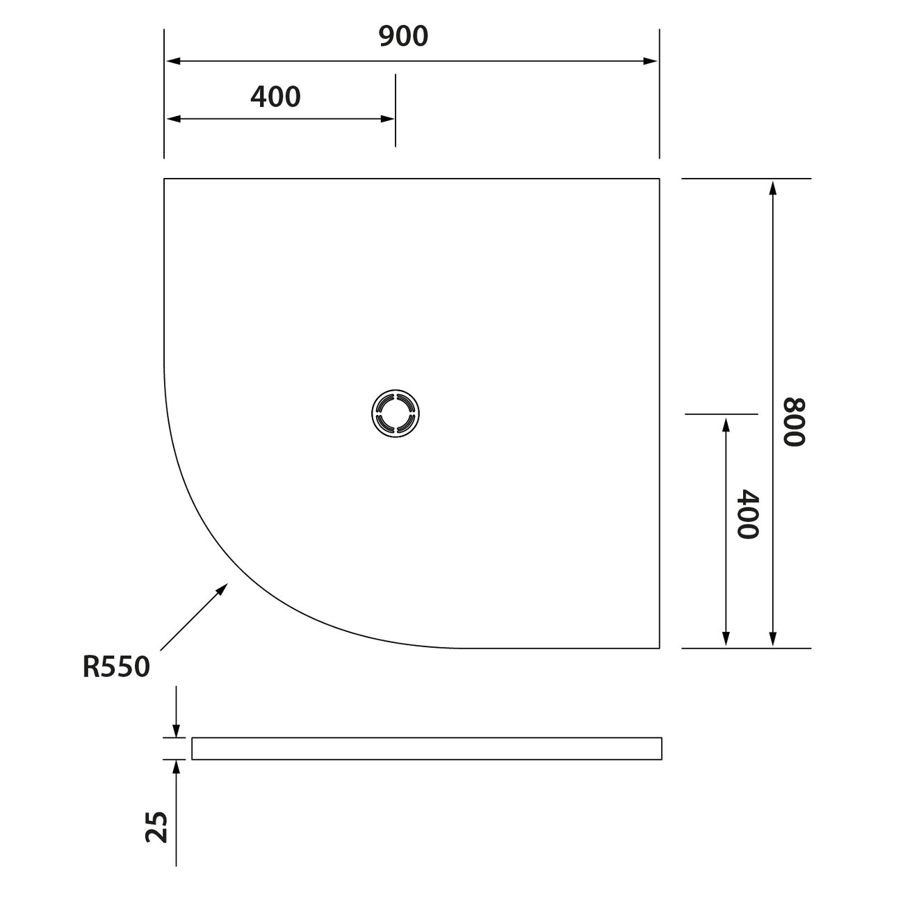Polysan Flexia Vaňa z liateho mramoru 90x80x3 cm, R550, pravá 91231 - galéria #1