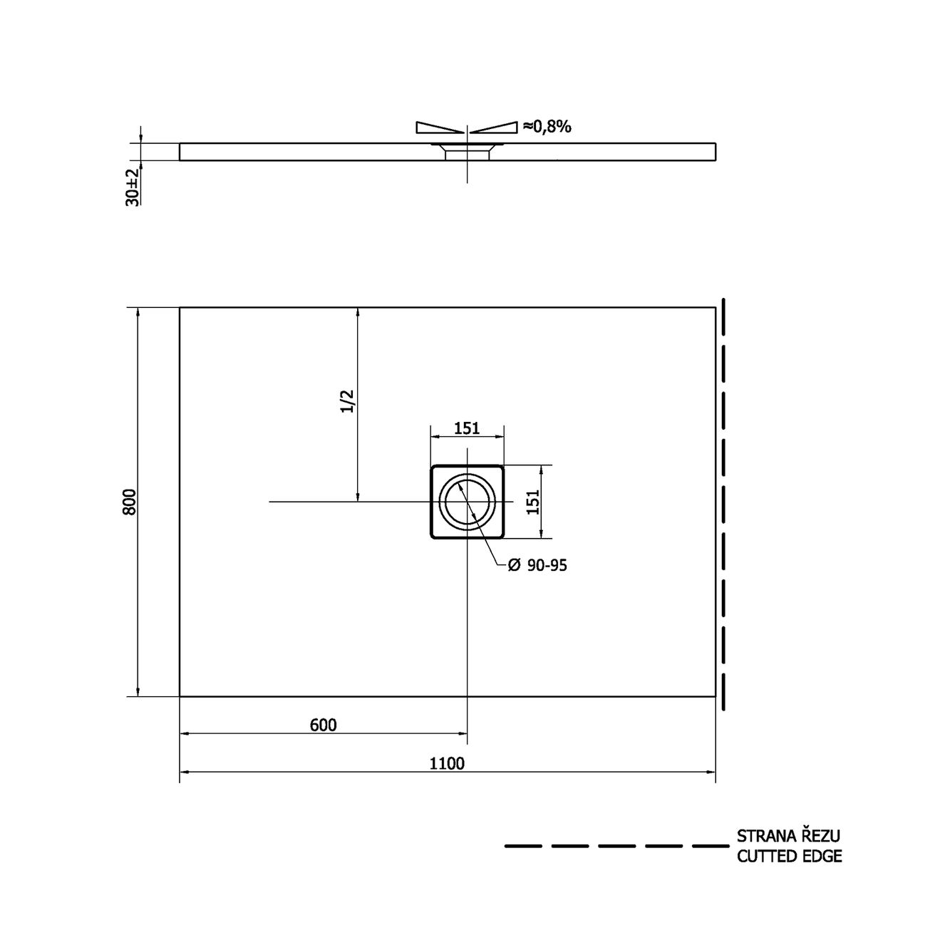 Polysan Flexia Masívna mramorová vaňa 110x80x3 cm 72924 - galéria #3