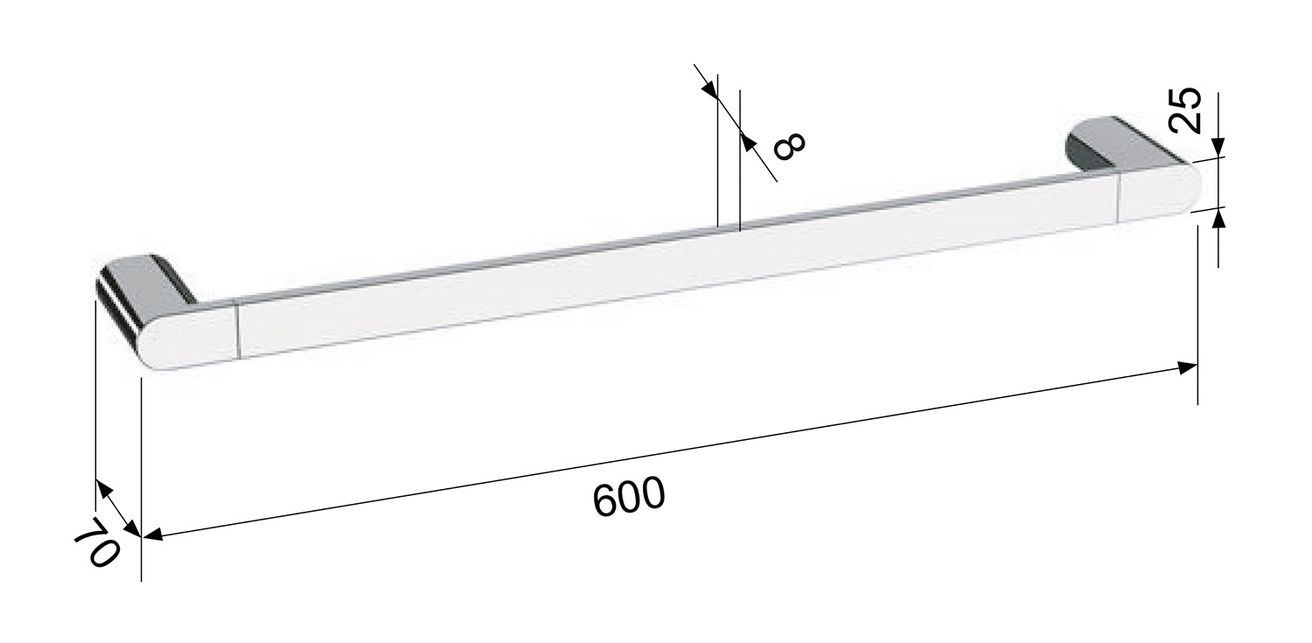 Sapho Flori držiak na uteráky 600x70 mm, čierny mat RF009/15 - galéria #1