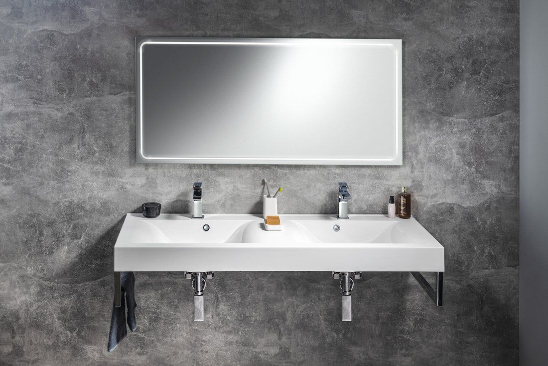 Zrkadlo Sapho Gemini 130x60 cm s osvetleným okrajom LED, GM130 - galéria #1