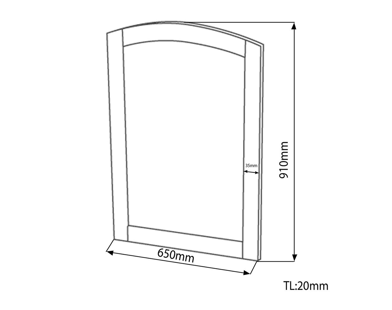 Sapho Retro zrkadlo 650x910mm, stará biela 1685 - galéria #4