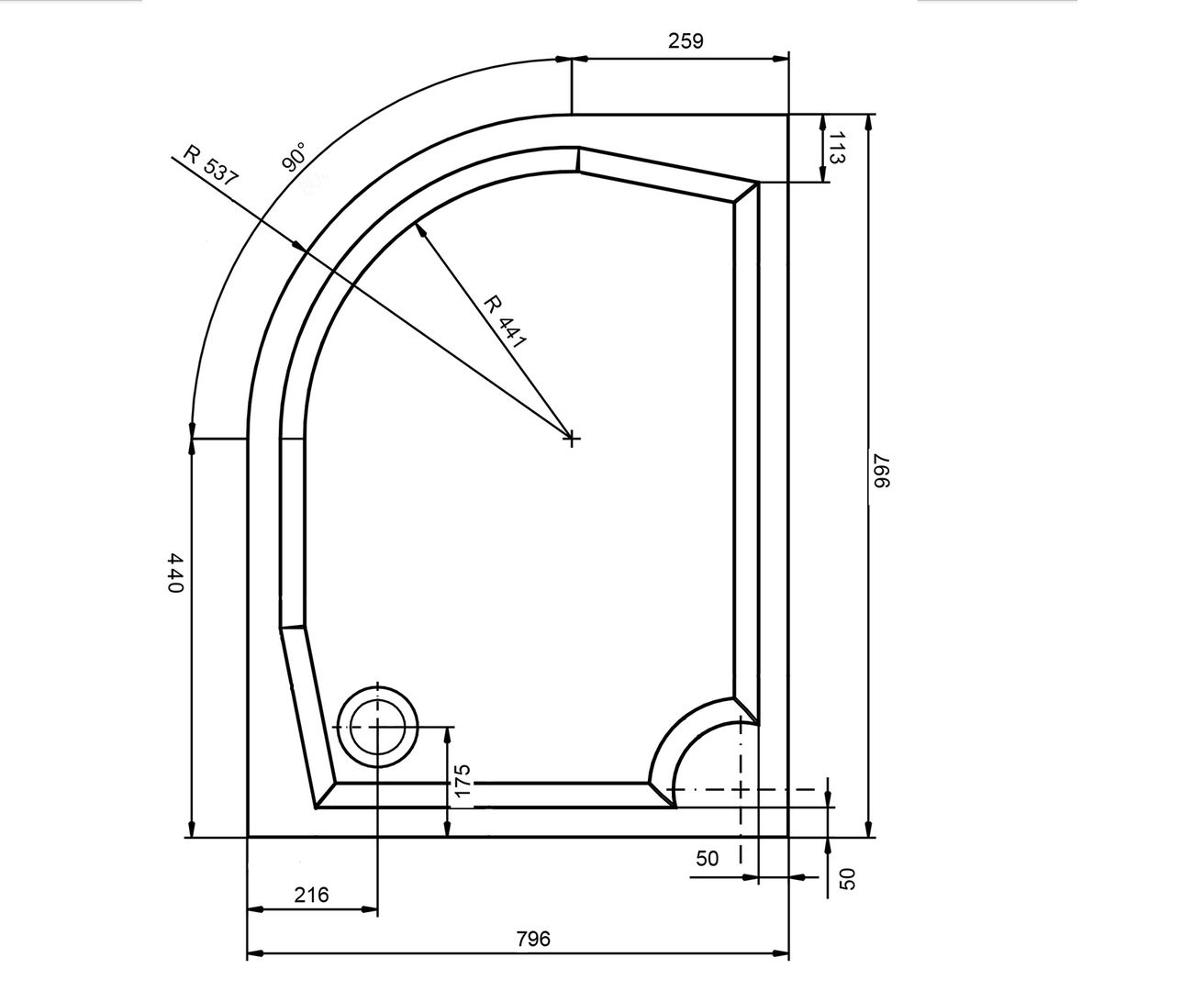 Gelco G5 Riva Sprchová vanička, 1000x800 mm, pravá, biela GR10080R - galéria #4