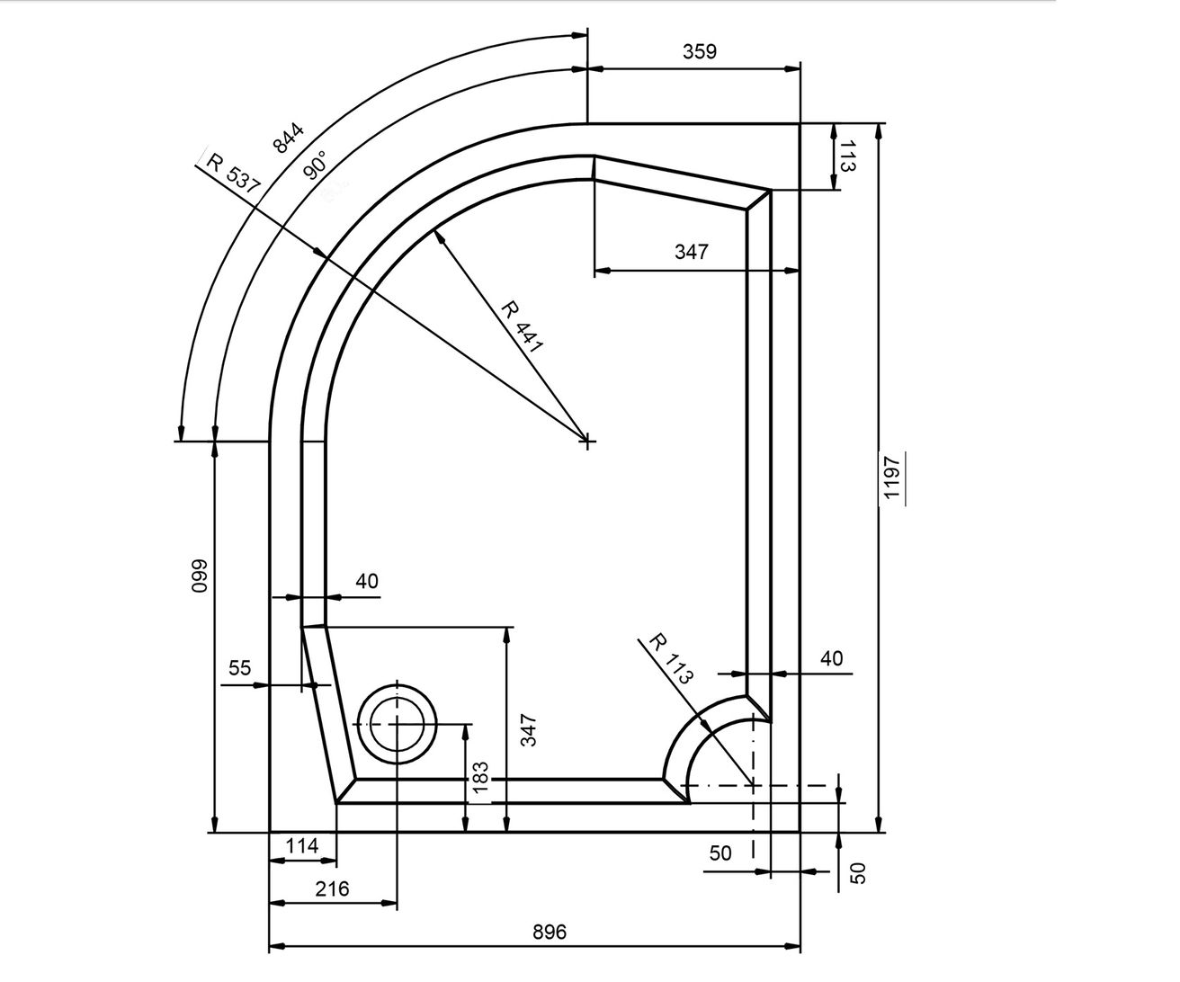 Gelco G5 Riva Sprchová vanička, 1200x900 mm, pravá, biela GR12090R - galéria #5