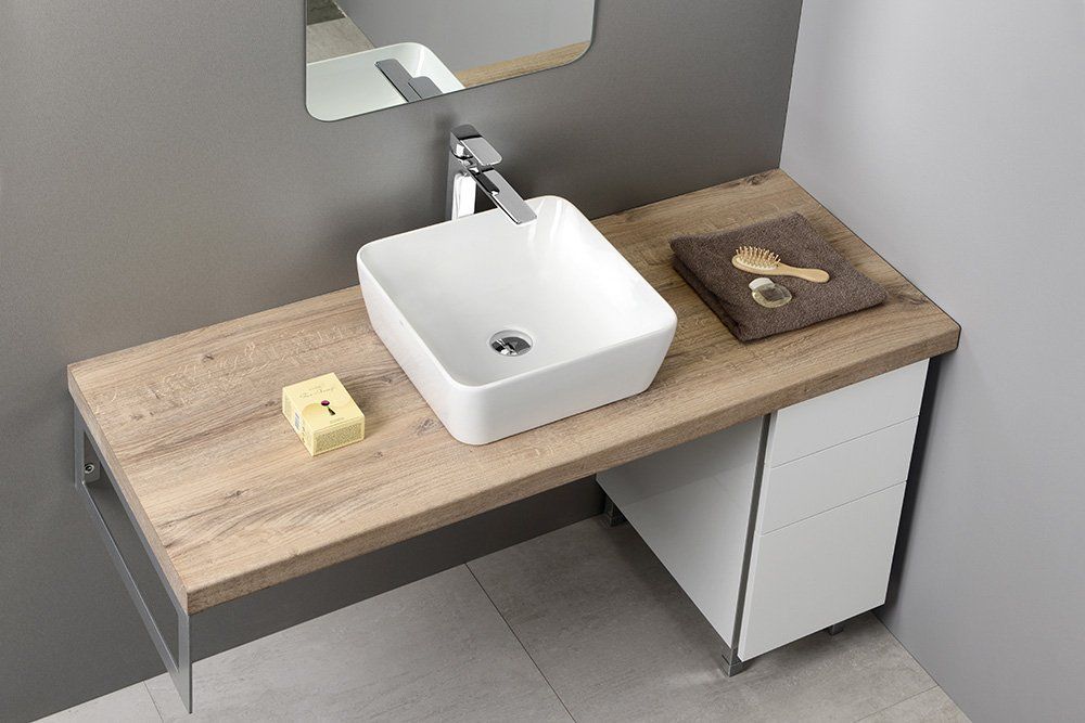 GSI Sand Umývadlo na dosku 38x38 cm, biele Extra glazúra 903811 - galéria #2