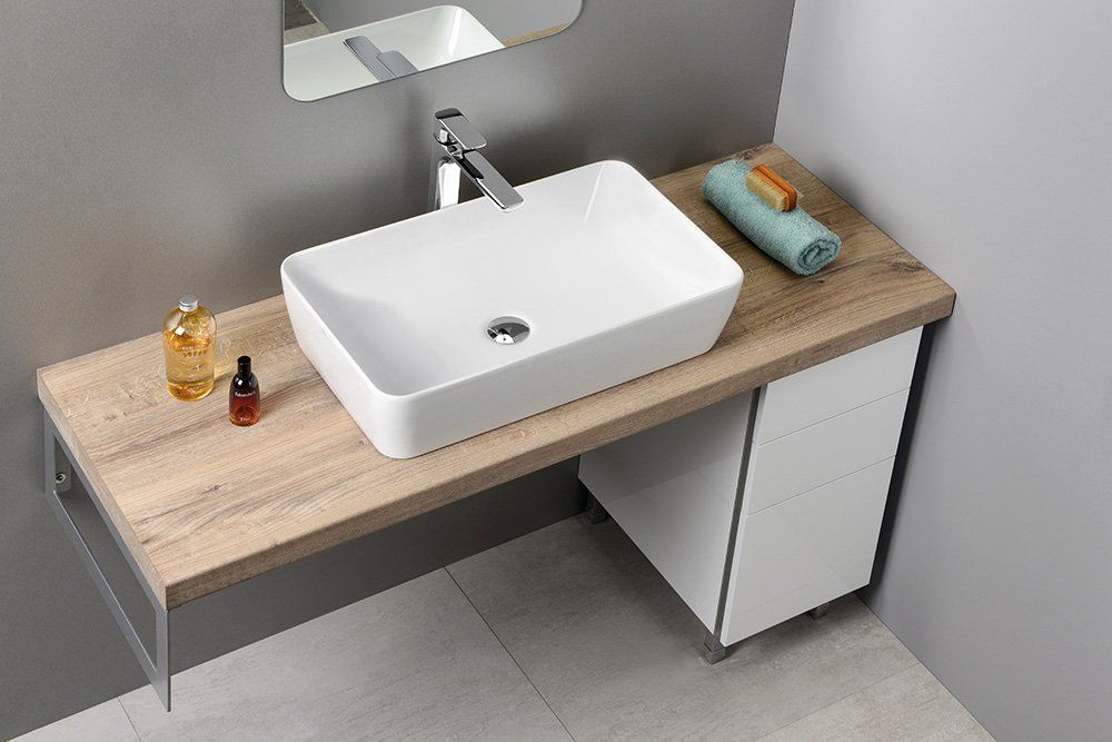 GSI Sand Umývadlo na dosku 60x38 cm, biele ExtraGlaze 903611 - galéria #2