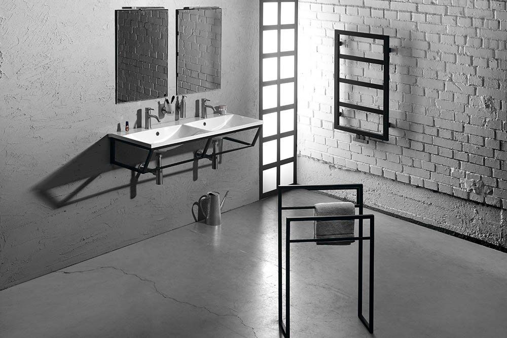 Stojan na uteráky Sapho Ska 55x79x20 cm, čierny SKA301 - galéria #4