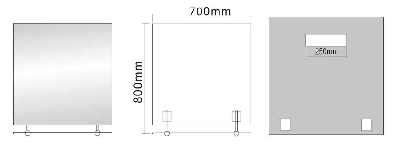 Sapho Wega Zrkadlo 70x80 cm s policou 60092-7 - galéria #3