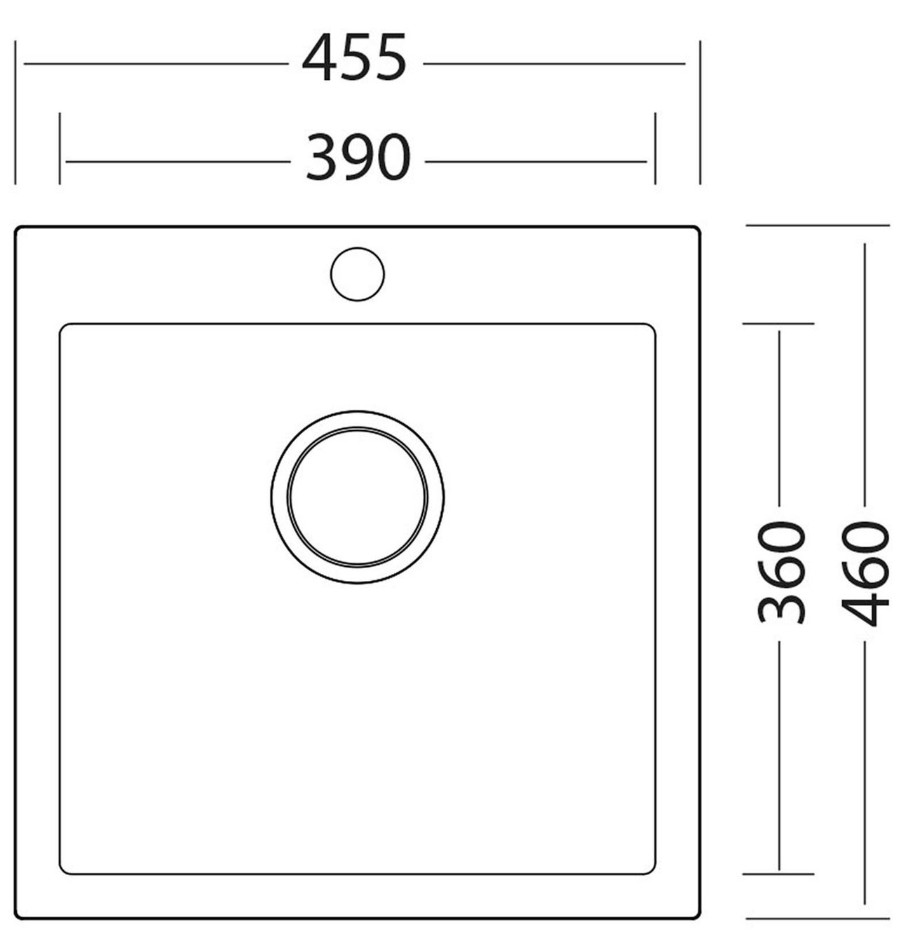 Sinks Viva 455 Granitový drez bez odkvapkávača, 45,5x46cm, sahara, SIGVI45546050 - galéria #1