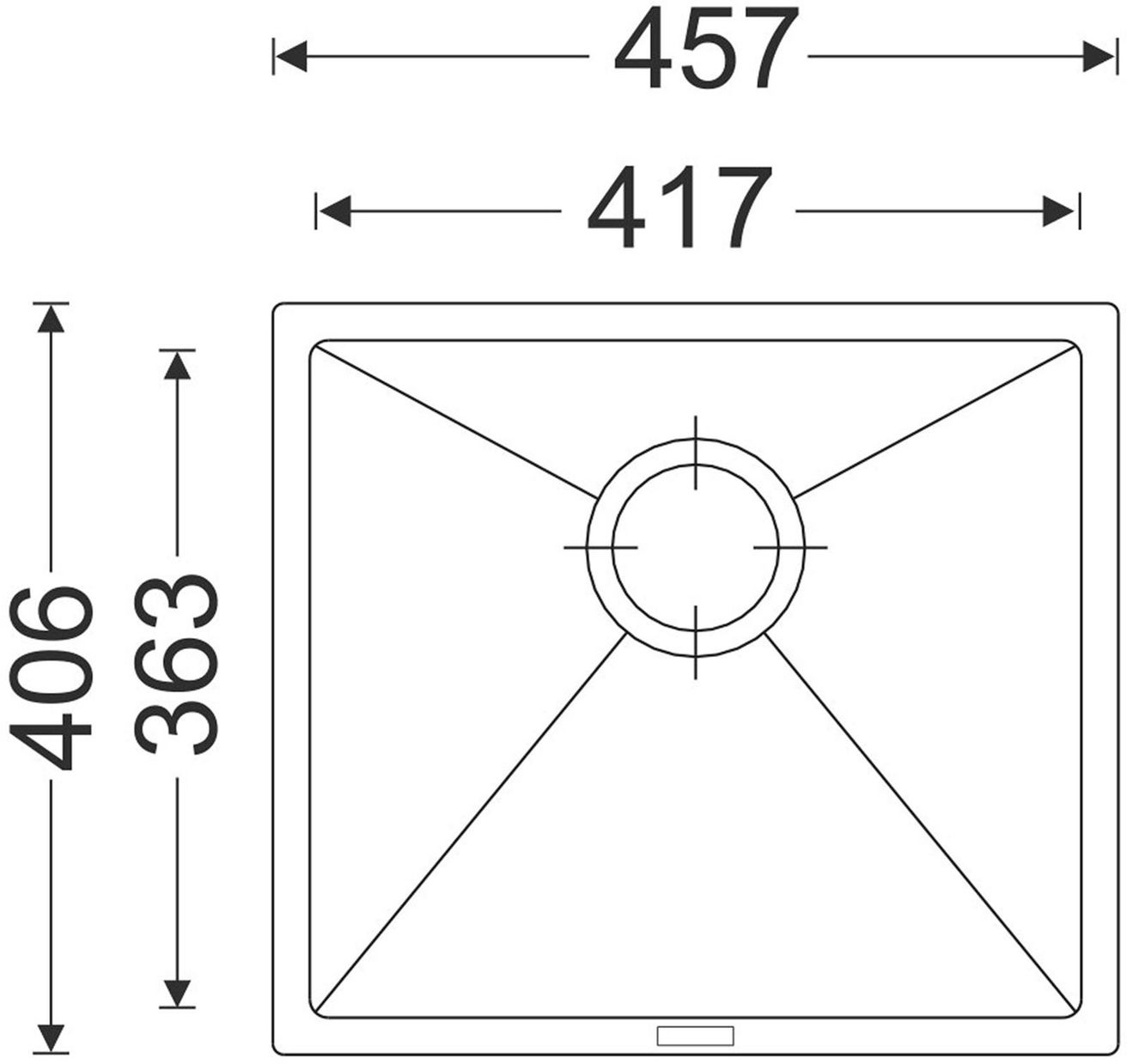 Sinks Frame 457 Granitový drez bez odkvapkávača, 45,7x40,6 cm, sahara, ACRFR45740650 - galéria #1