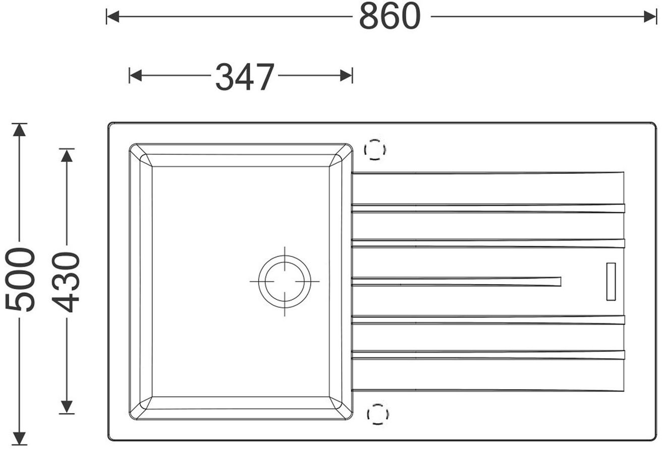 Sinks Perfecto 860 Granitový drez s odkapávačom, obojstranný, 86x50cm, mlieko, ACRPE86050028 - galéria #1