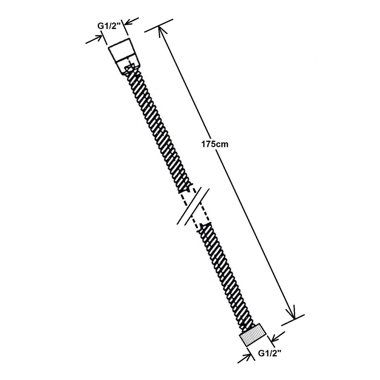 Sprchová hadica Sapho Powerflex 175 cm, nikel FLE10NK - galéria #1